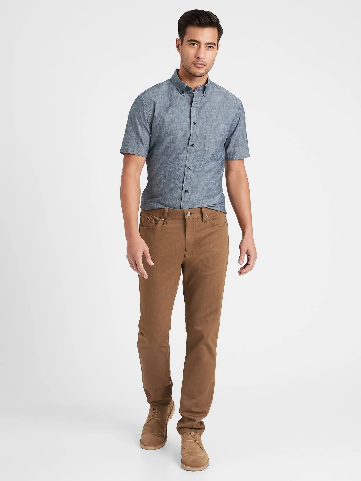 Banana Republic Men's Athletic Tapered Heathered Traveler Pant Camel Size 31W 30L