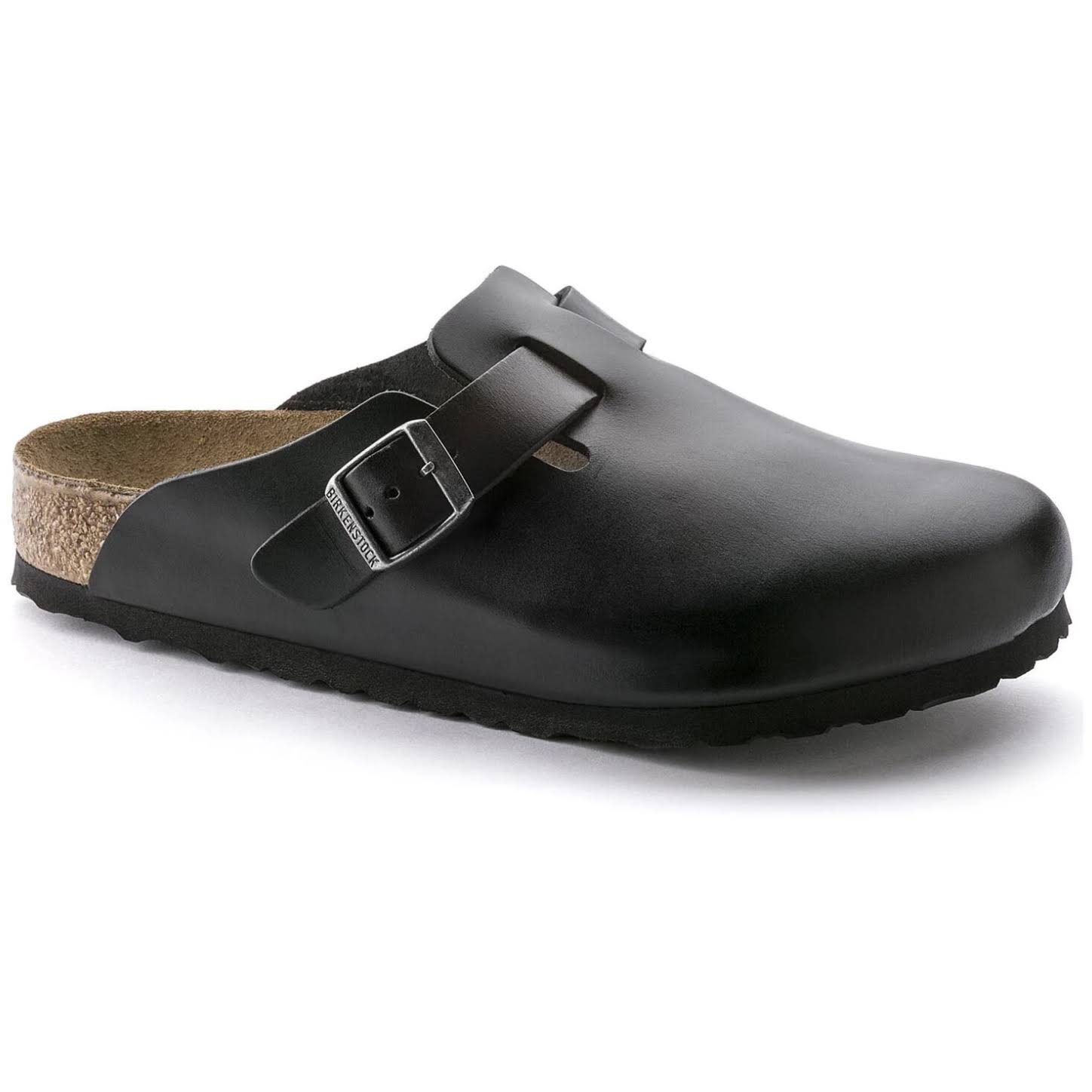 Birkenstock Boston Soft Footbed Clog - 37 - Black Amalfi Leather