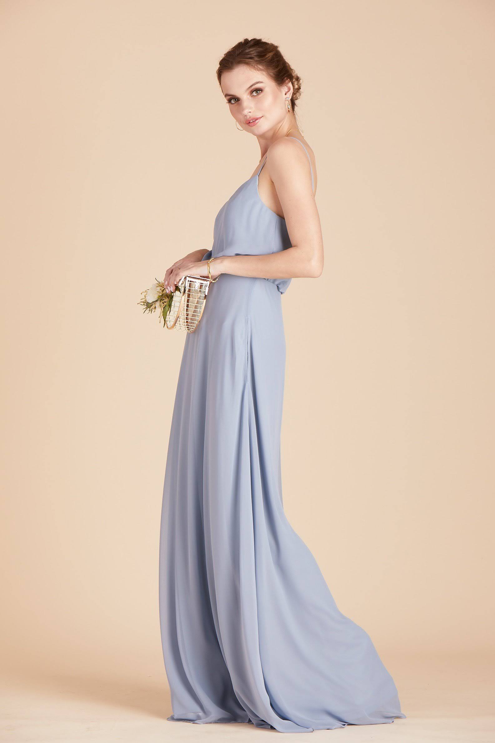 Gwennie Chiffon Bridesmaid Dress in Dusty Blue XXL / Dusty Blue