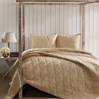 Charlotte Single Reversible Quilt Birch Lane Size: Twin, Color: Sand