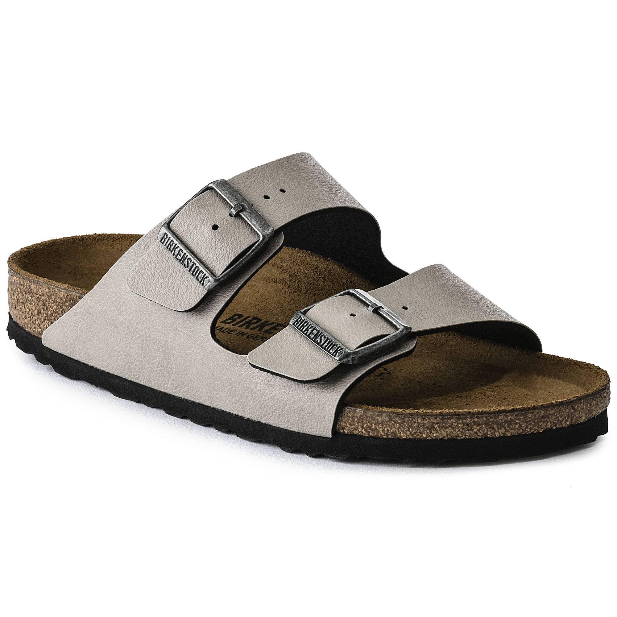 Birkenstock Arizona Birko-Flor Pull Up Stone Two-Strap Sandals