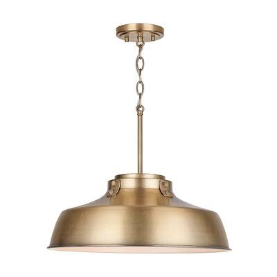 1-Light Single Dome Pendant Aged Brass