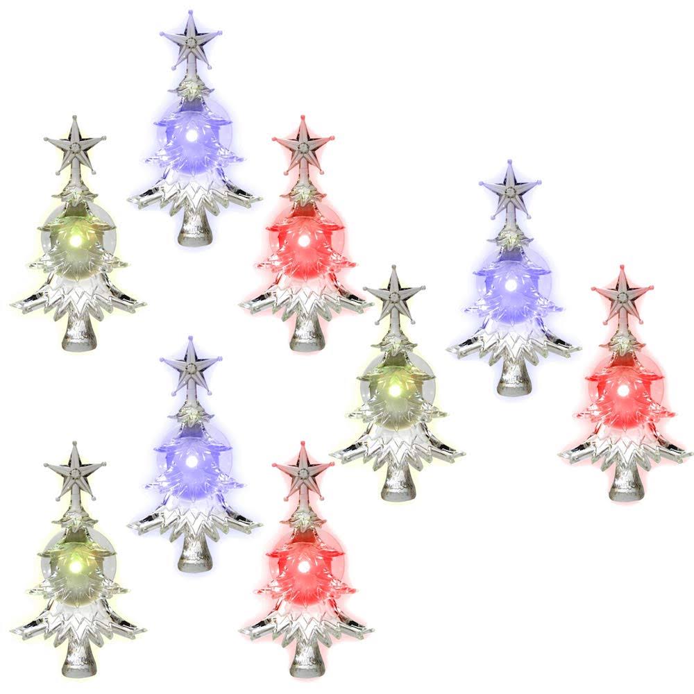 BANBERRY Designs LED Christmas Tree Color Changing Lights - Set of 9 - Suction Cups for Hanging in A Window Decoration Acrylic 4