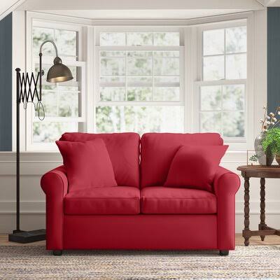 Wolsingham Cotton 60x22 Rolled Arm Loveseat Body Fabric: Bayou Flame