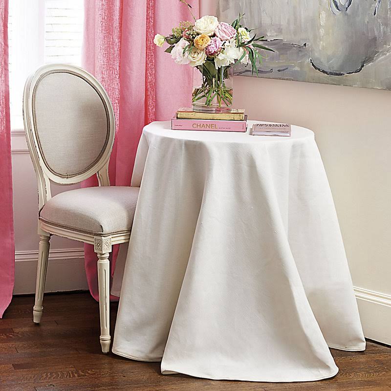 Suzanne Kasler Signature 13oz Linen Tablecloth Blanc 90x22 - Ballard Designs