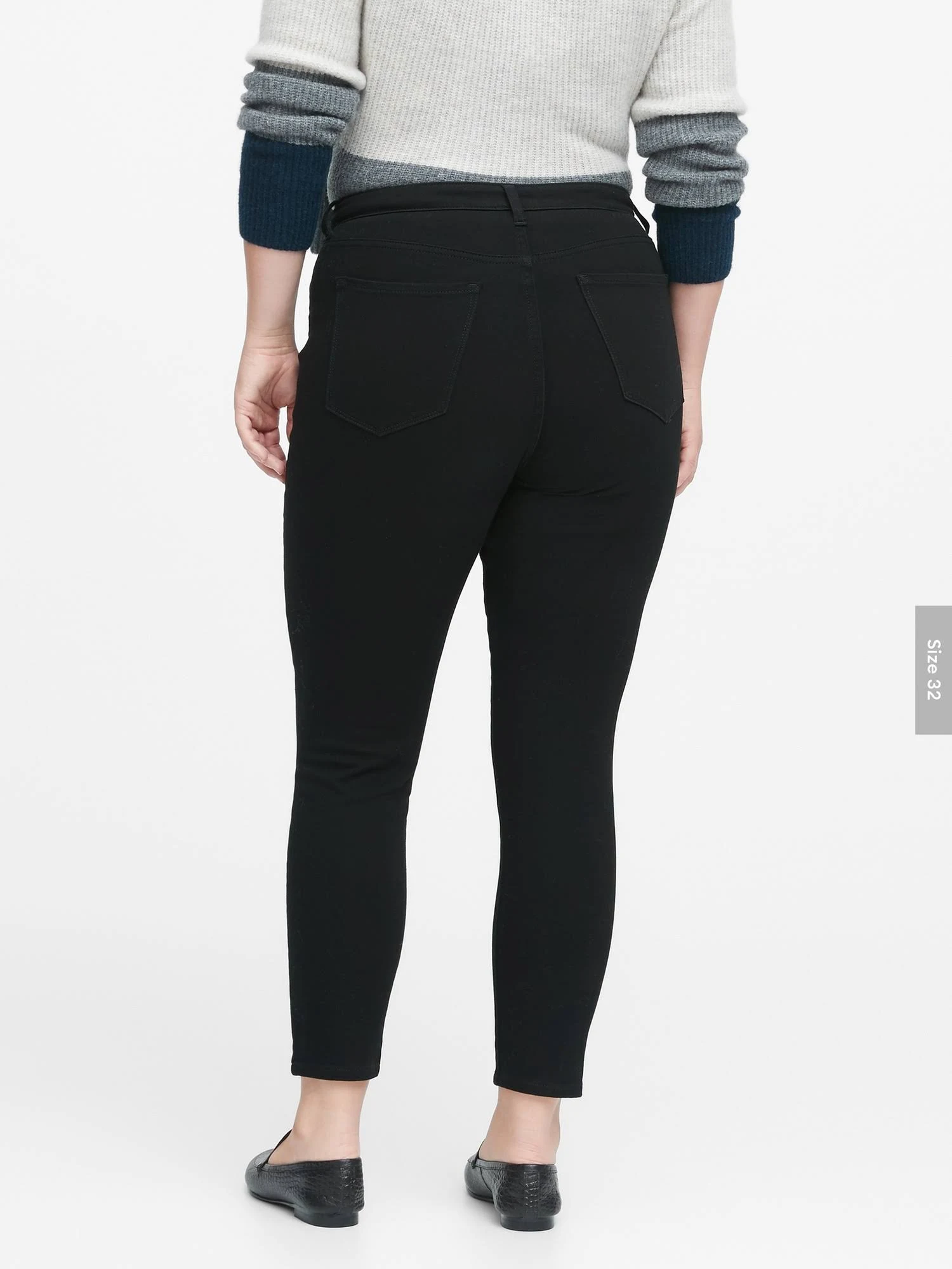 Banana Republic Women's Curvy Mid-Rise Skinny Fade-resistant Jean Black Size 24 Regular