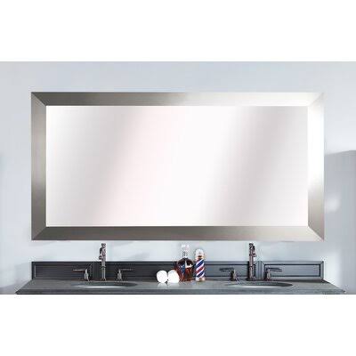 Fulk Industrial Modern & Contemporary Wall Mirror Birch Lane Size: 31.5x22 H x 60x22 W, Finish: Brushed Nickel