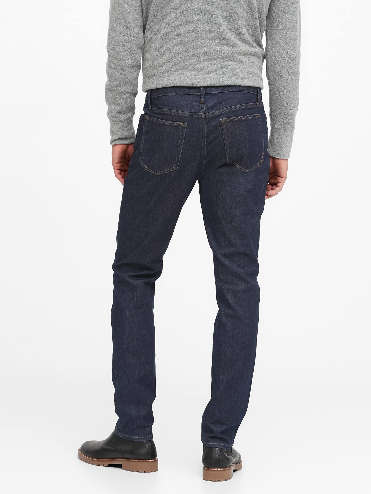 Banana Republic Men's Slim Dry Indigo Traveler Jean Rinse Dark Wash Size 30W 30L