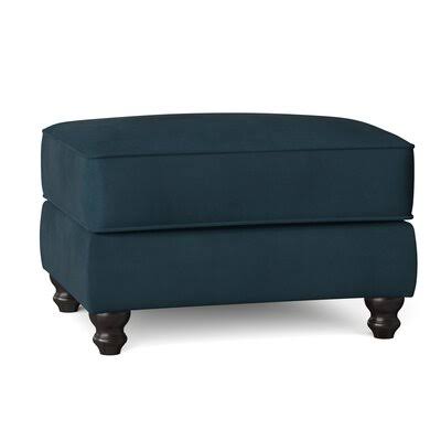 Birch Lane Huxley 31x22 Rectangle Standard Ottoman Body Fabric: Tina Gulfstream, Leg Color: Black Walnut