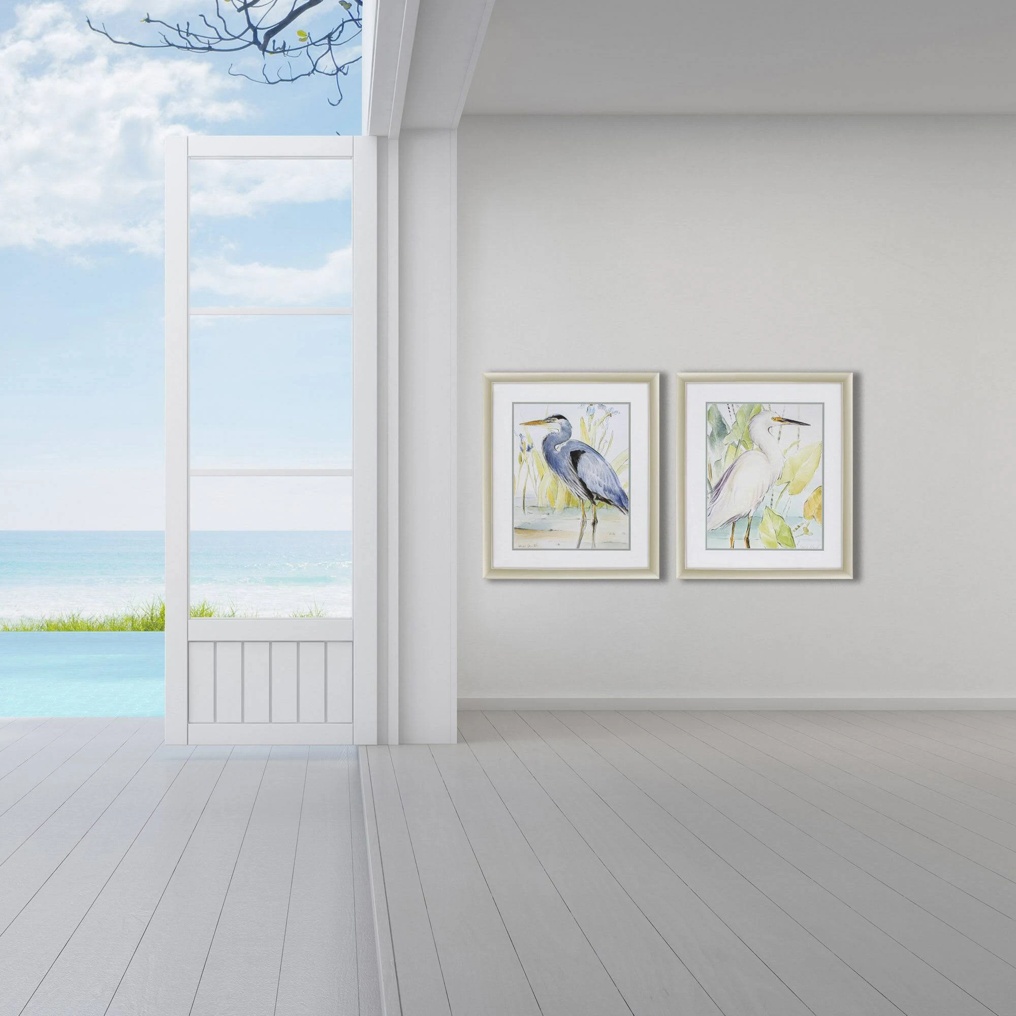 Propac Heron Egret Framed Art (Set of 2)