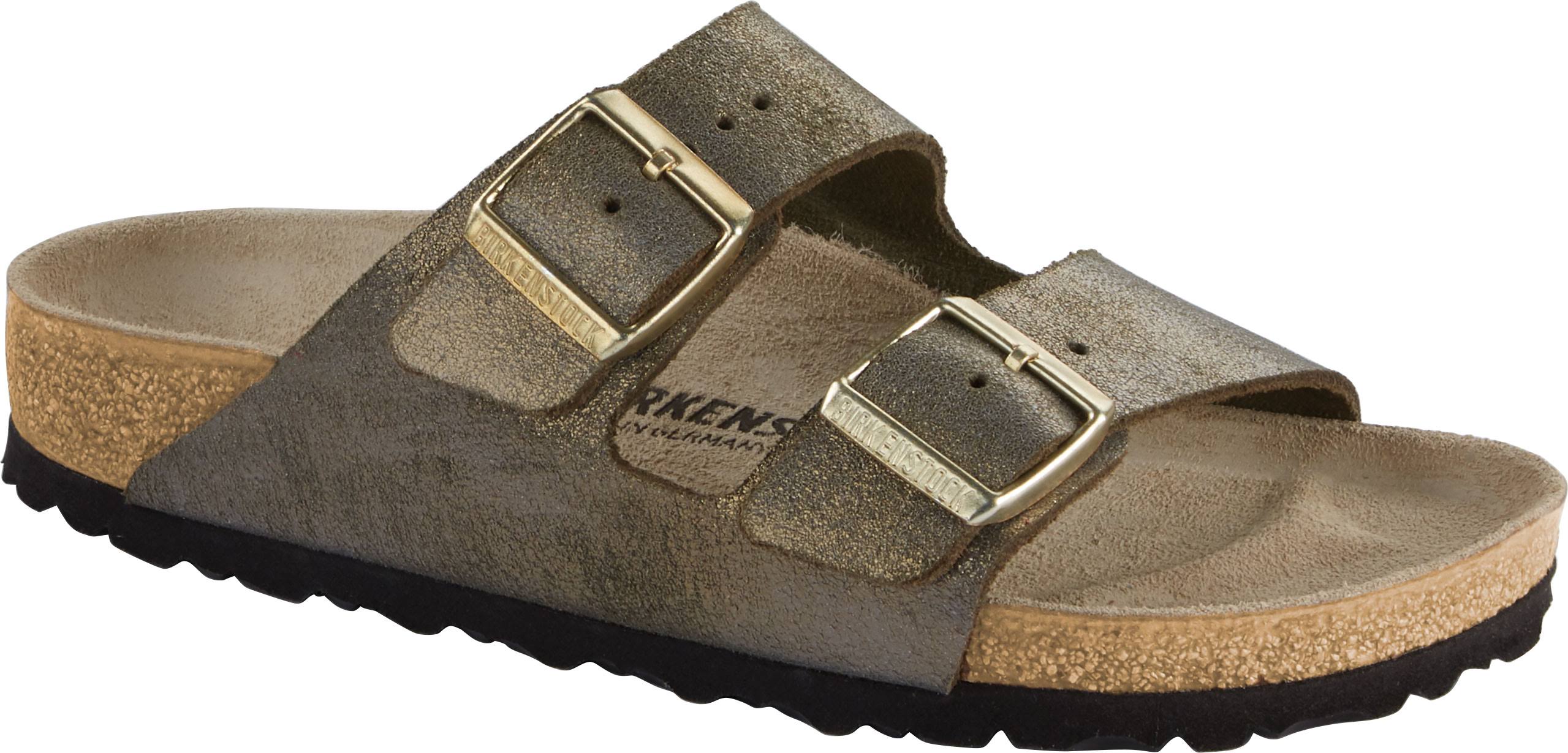 Birkenstock Women's Arizona Washed Metallic, Stone Gold Size: 39 N