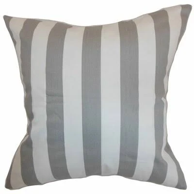 Birch Lane Heritage Knotts Cotton Indoor / Outdoor Striped Throw Pillow Color: Storm Twill, Size: 18x22 H x 18x22 W