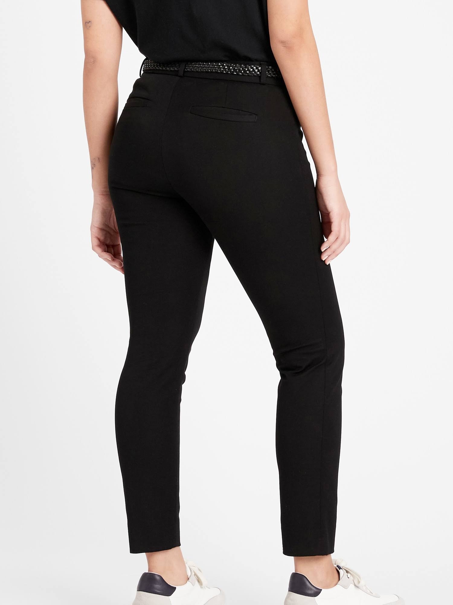 Banana Republic Women's Curvy Mid-Rise Skinny Sloan Pant Black Size 0 Short