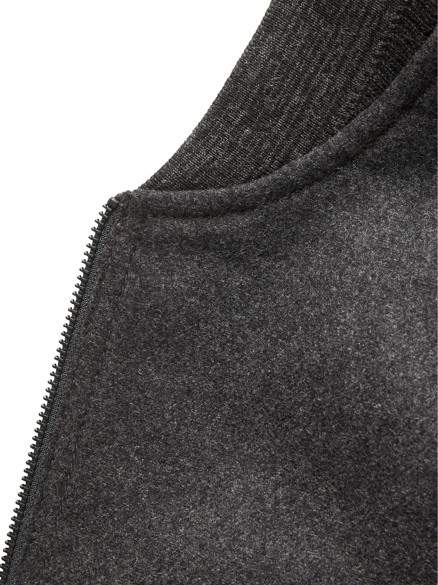 Banana Republic Men's Italian Melton Bomber Jacket Heather Charcoal Gray Size XXS
