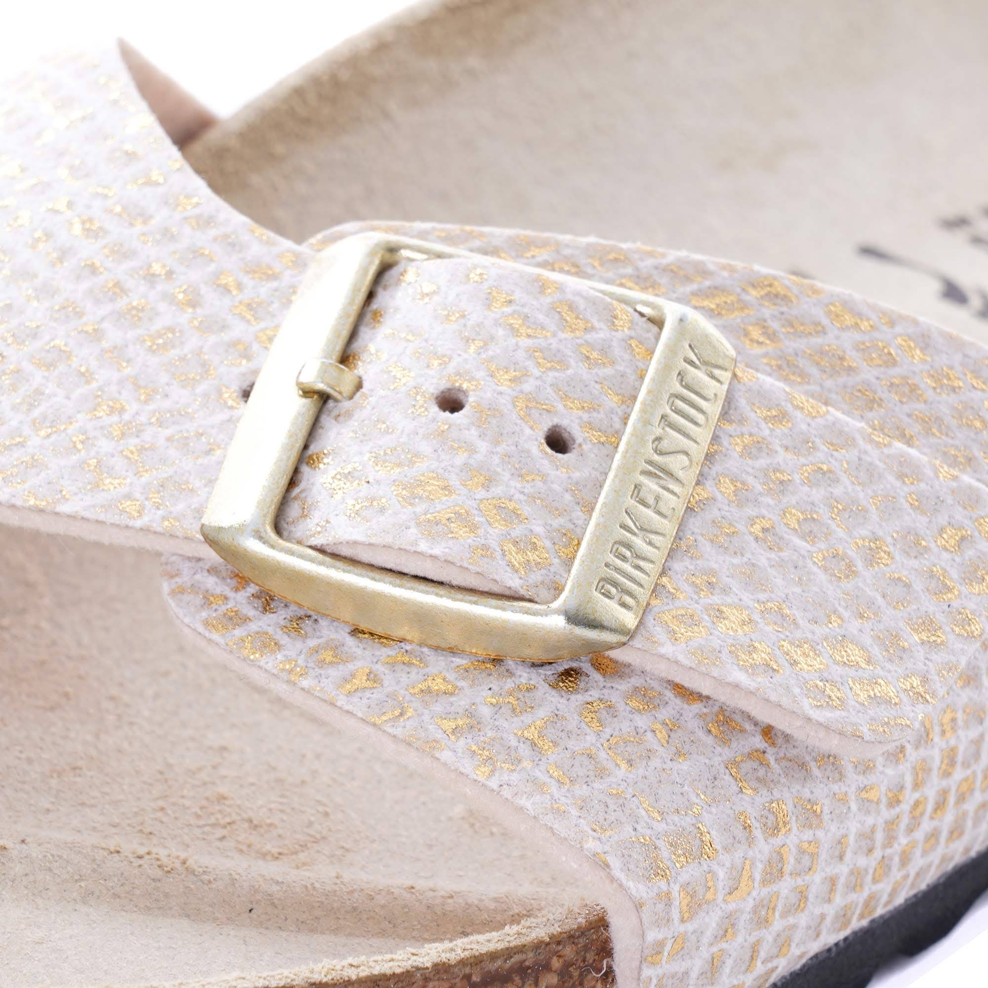 Birkenstock Madrid Micro Fibre Shiny Python Eggshell One-Strap Sandals