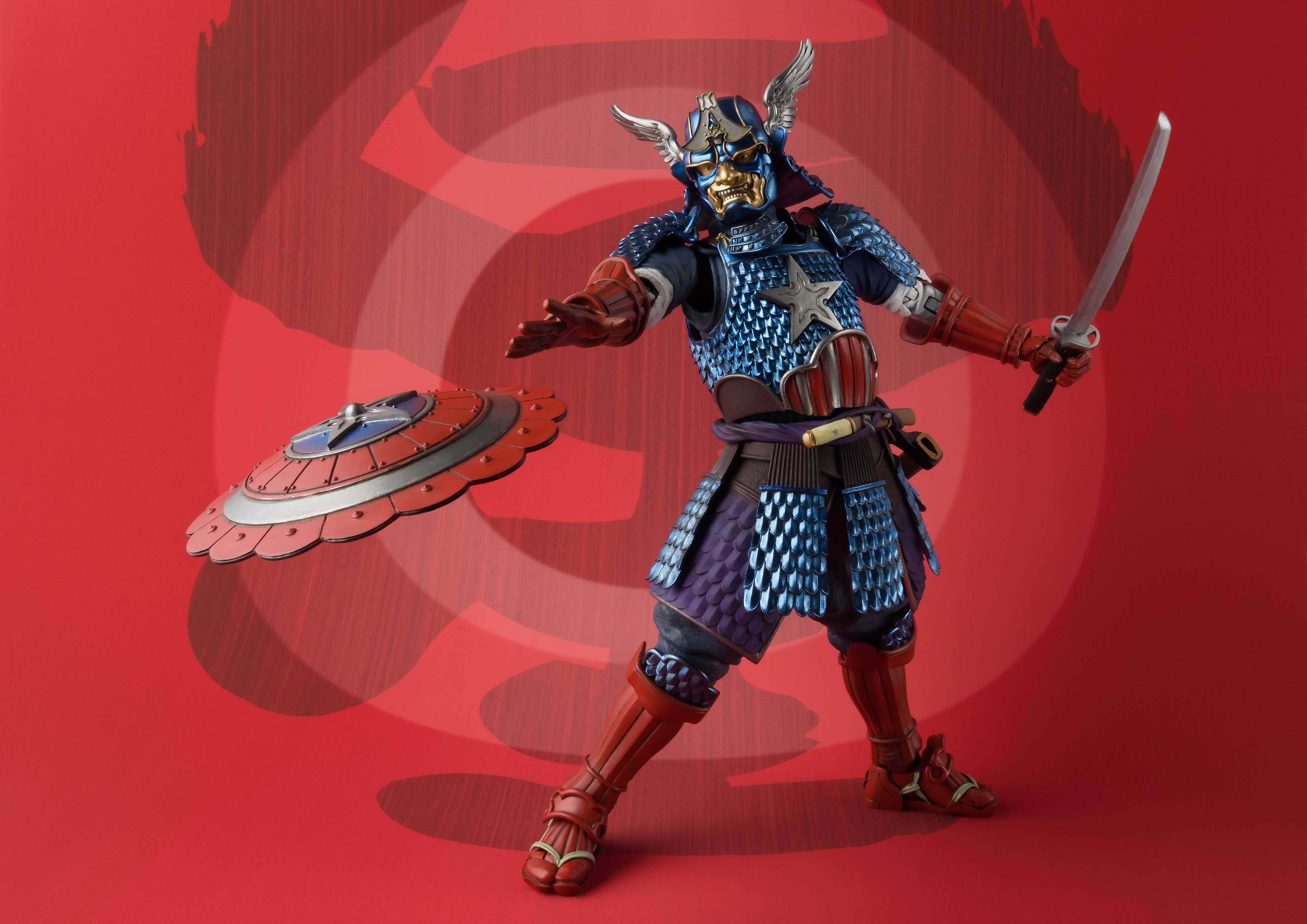 Marvel Meisho Manga Realization Samurai Captain America Action Figure