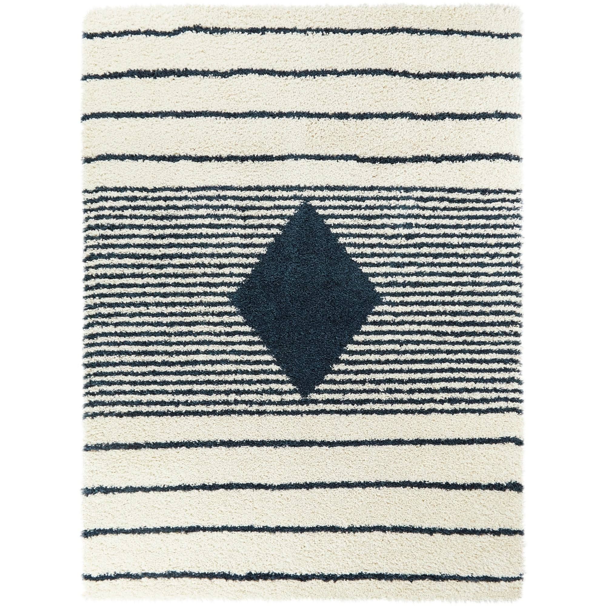 Dakarai Geometric Shag Area Rug - 2&7x22 x 7& Runner - White