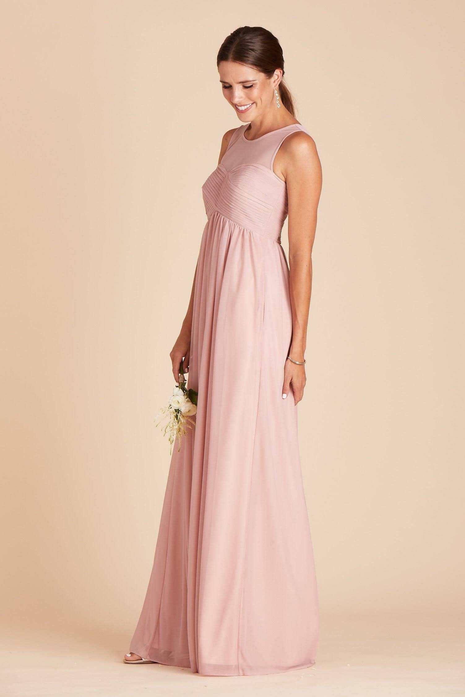 Birdy Grey Ryan Bridesmaid Dress in Dusty Rose Xs / Dusty Rose