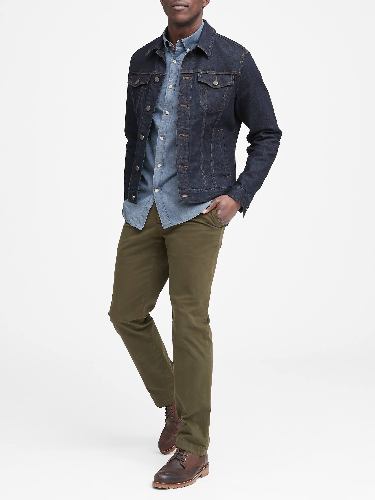 Banana Republic Men's Slim-Fit Chambray Shirt Light Wash Size XXS