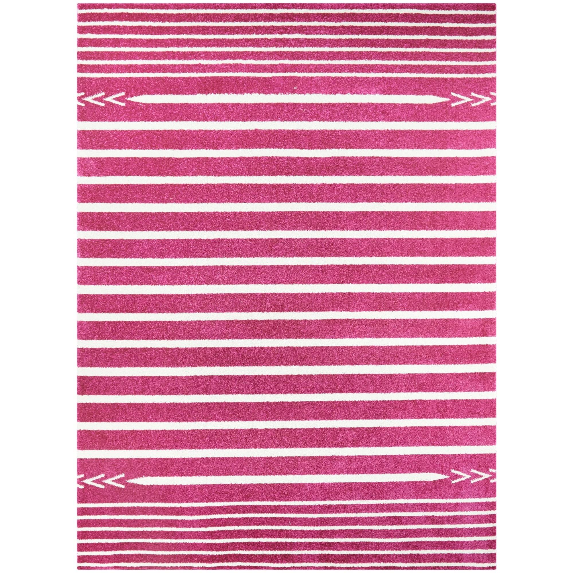 BALTA Cameron Striped Magenta 8 ft. x 10 ft. Area Rug, Pink