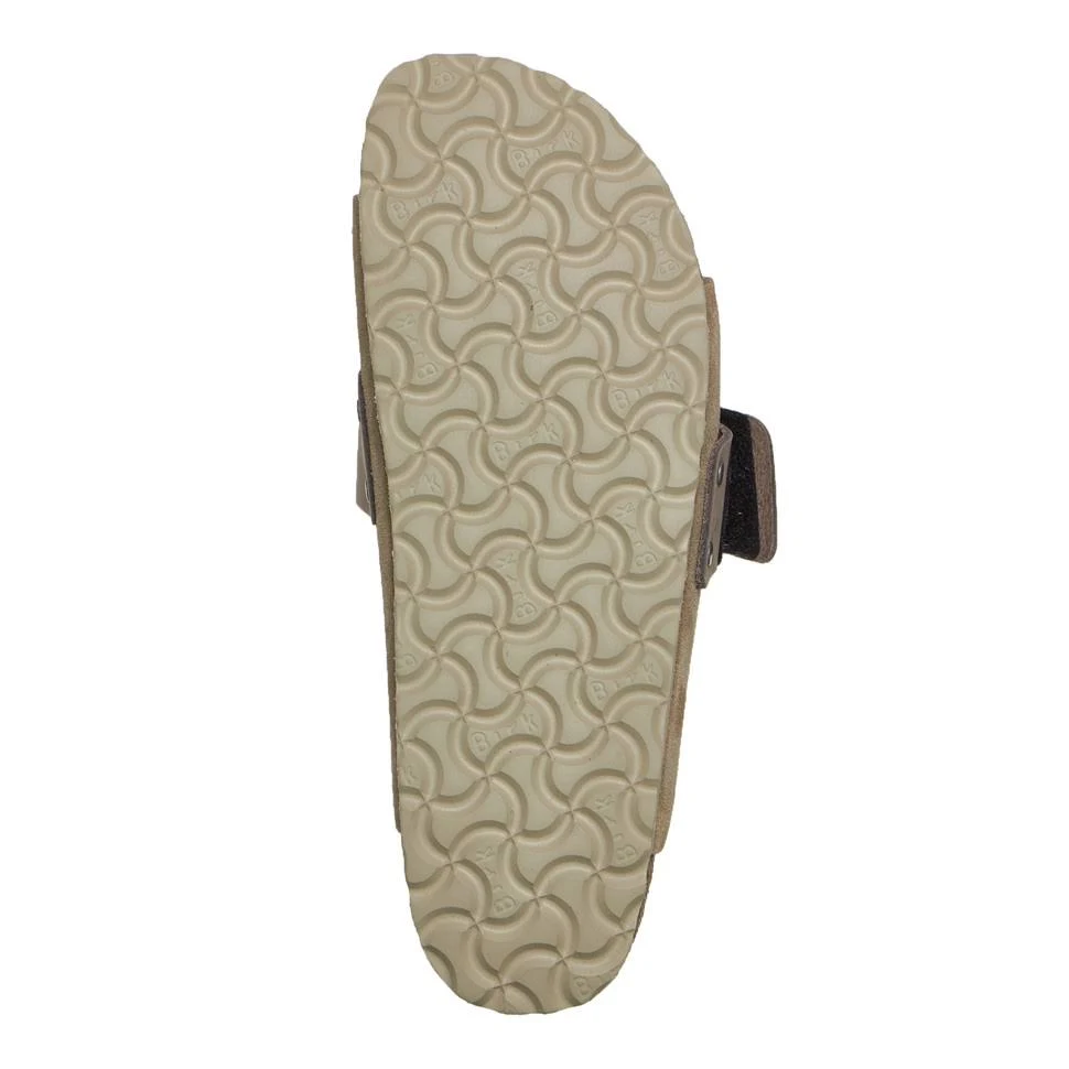 Birkenstock Kyoto Nubuck/Suede Leather Taupe One-Strap Sandals