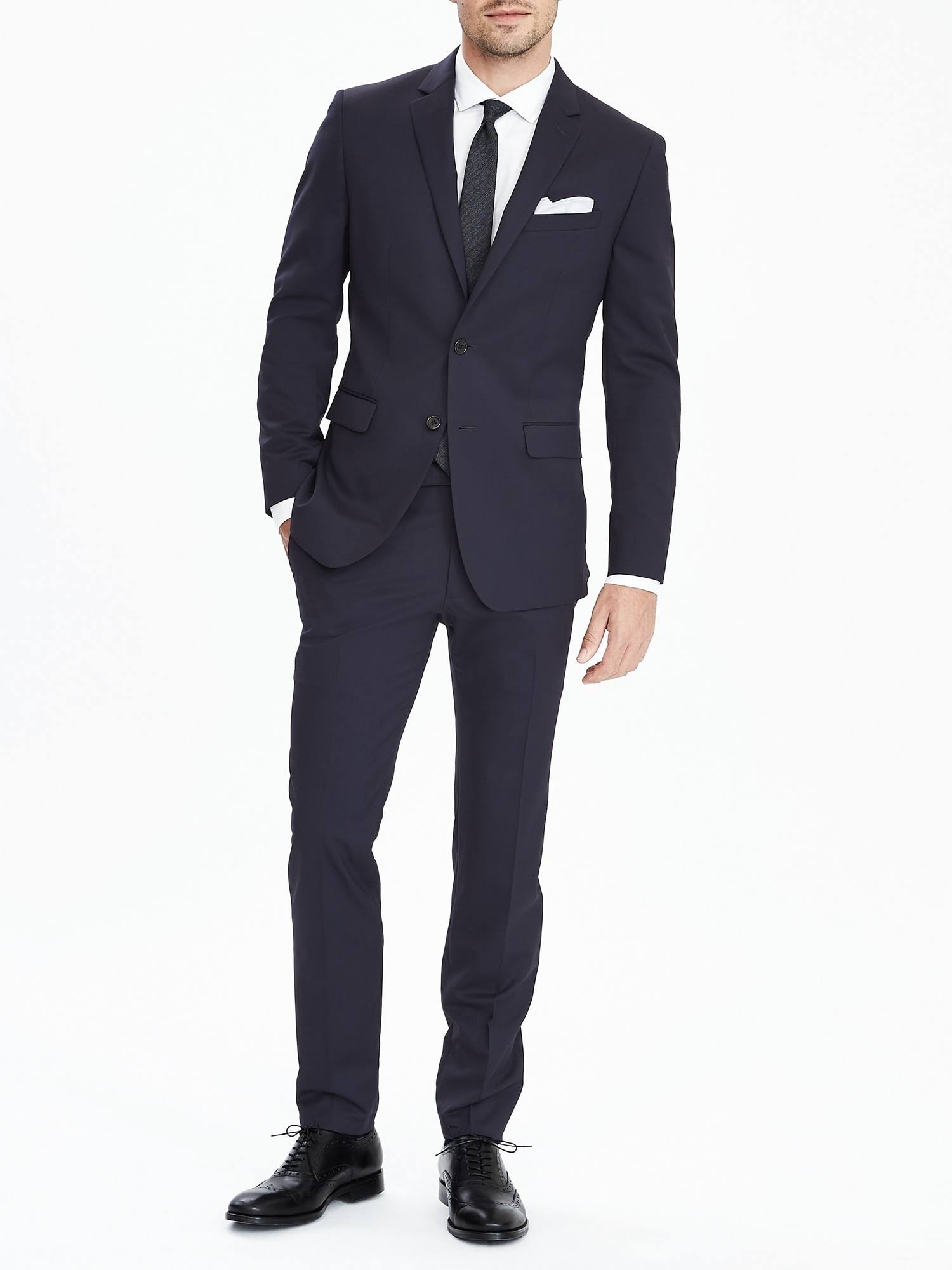 Banana Republic Men's Slim Solid Italian Wool Suit Pant Navy Size 30W 32L
