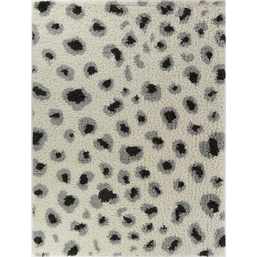 BALTA Asaro Cream 5 ft. x 7 ft. Leopard Print Shag Area Rug, Ivory