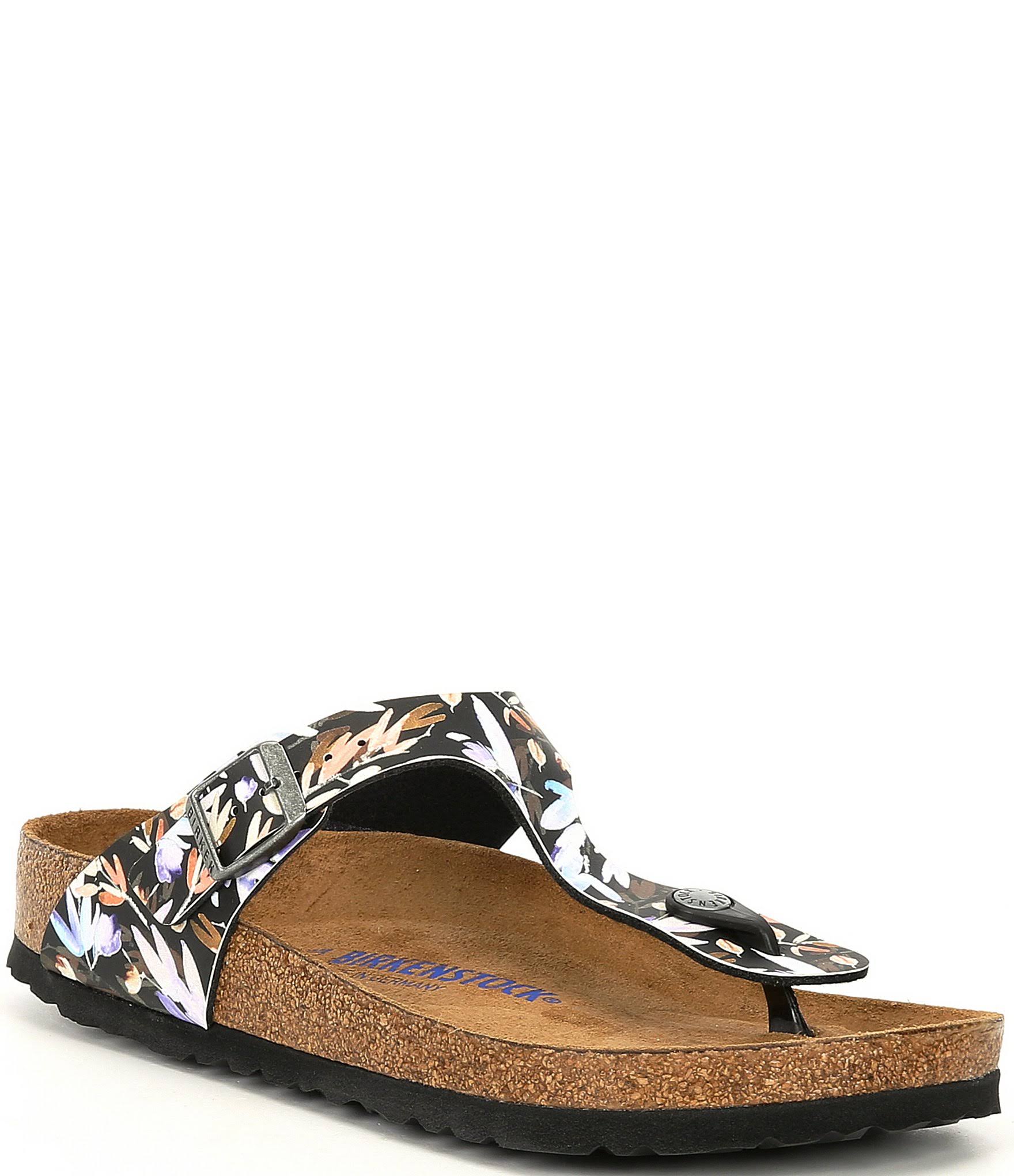 Birkenstock Gizeh Soft Footbed Floral Fades Black Birko-Flor / 38 / Regular