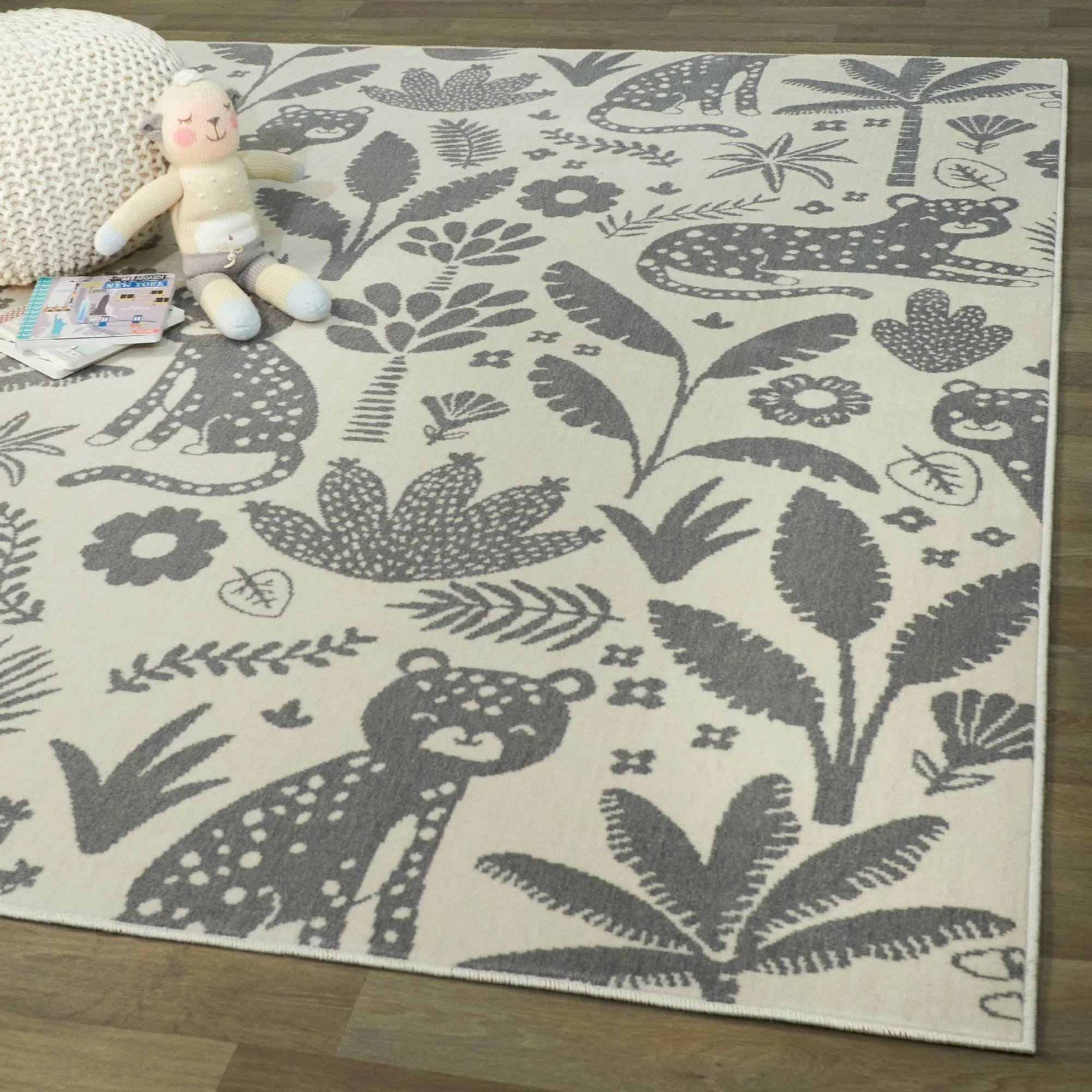 Balta Serengeti Grey 4 ft. x 6 ft. Kids Area Rug