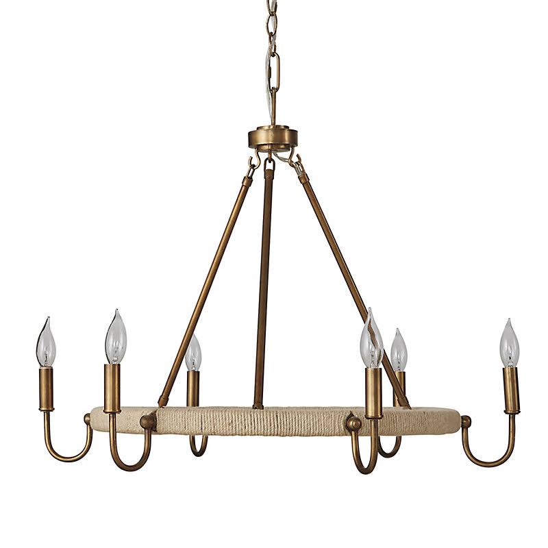 Savannah Jute Wrapped 6-Light Chandelier - Ballard Designs