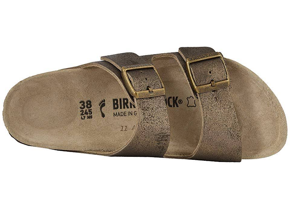 Arizona in Washed Metallic Antique Gold Leather Narrow Width - Size 40