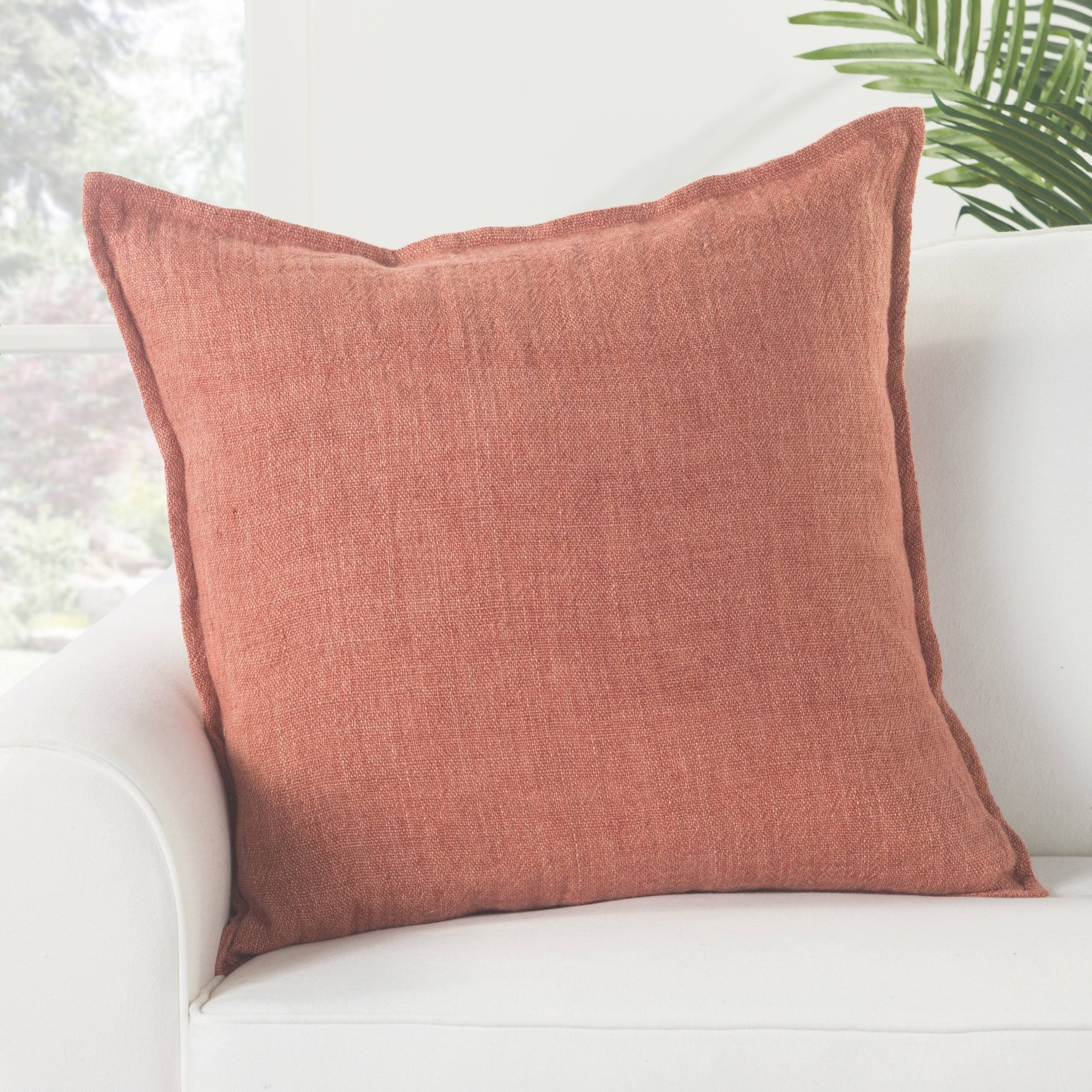 Jaipur Living Bay Solid Red 22 in. Down Throw Pillow