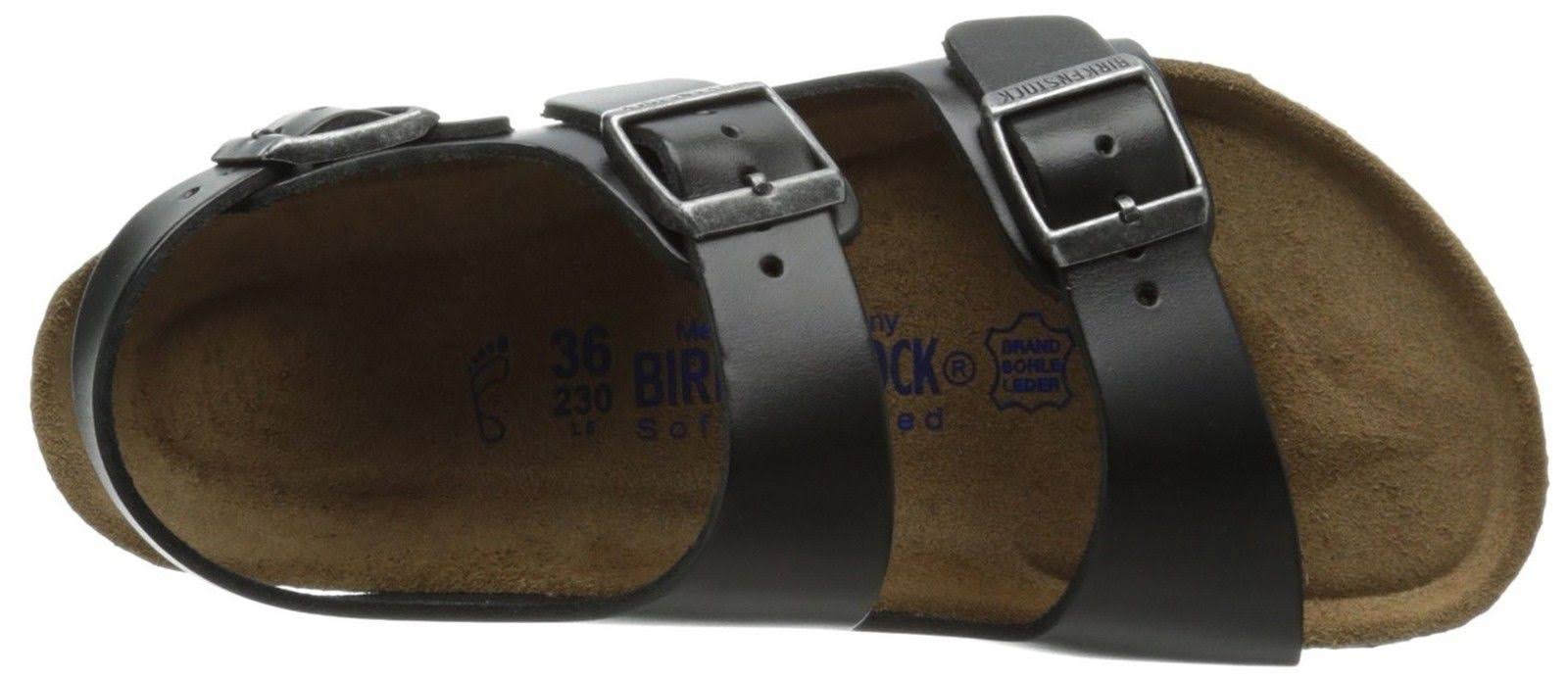 Birkenstock Milano Soft Footbed Sandal - 39 - Black Amalfi Leather