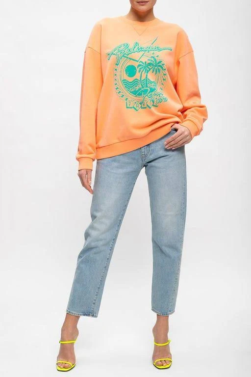 Balmain Printed Sweatshirt Orange - Orange - Sweatshirts