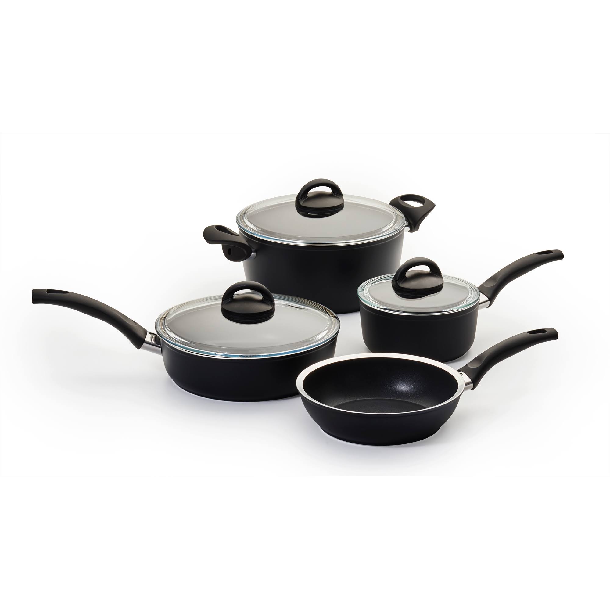 Ballarini Como 7-Piece Nonstick Cookware Set, Black