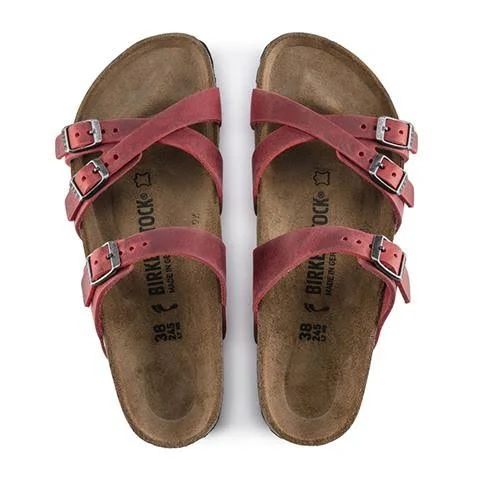 Birkenstock Women's Franca Sandal - 40 Narrow - Fire Red Oiled Leather