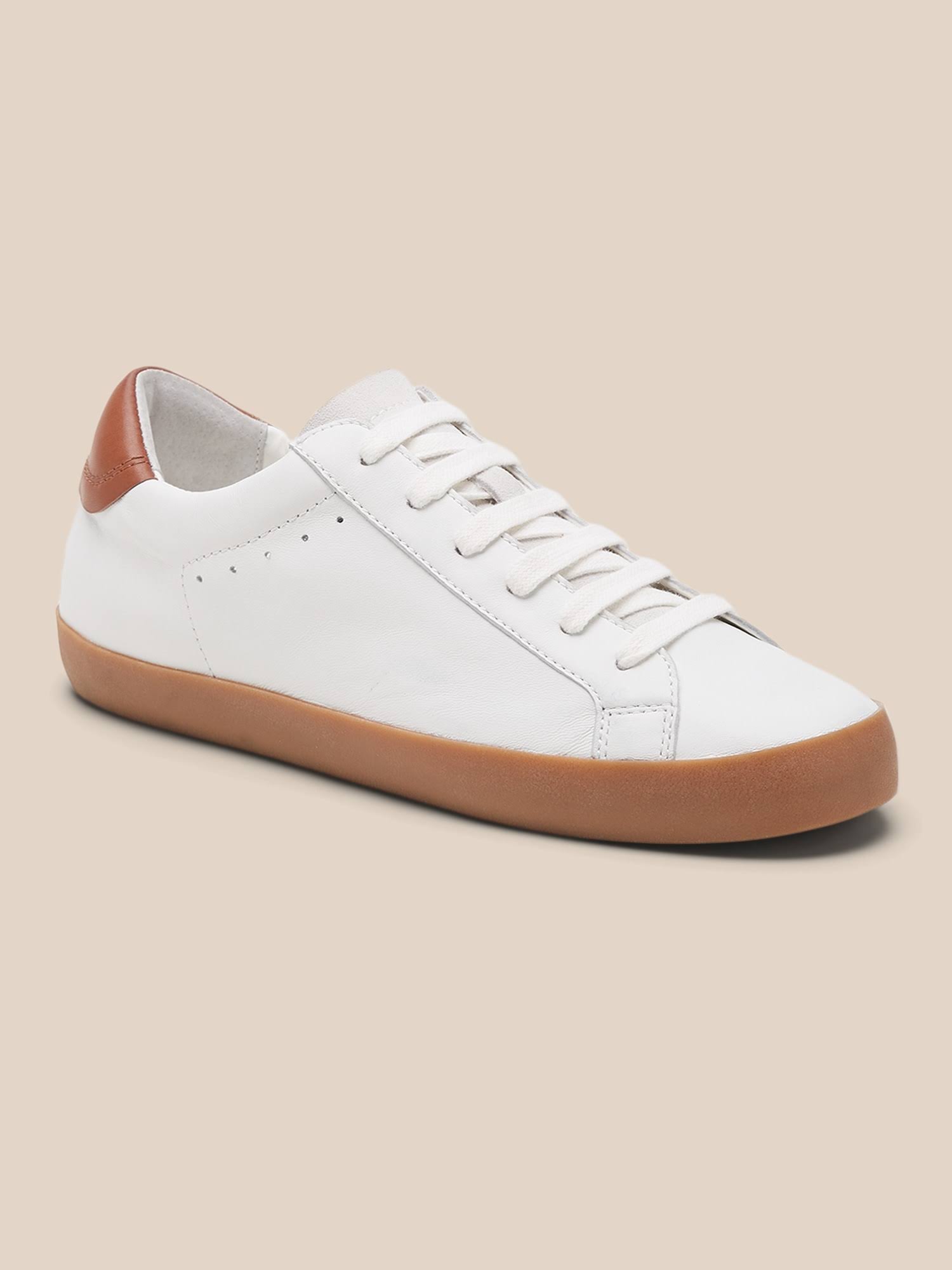 Banana Republic Women's Essential Sneaker Warm White Leather Size 6