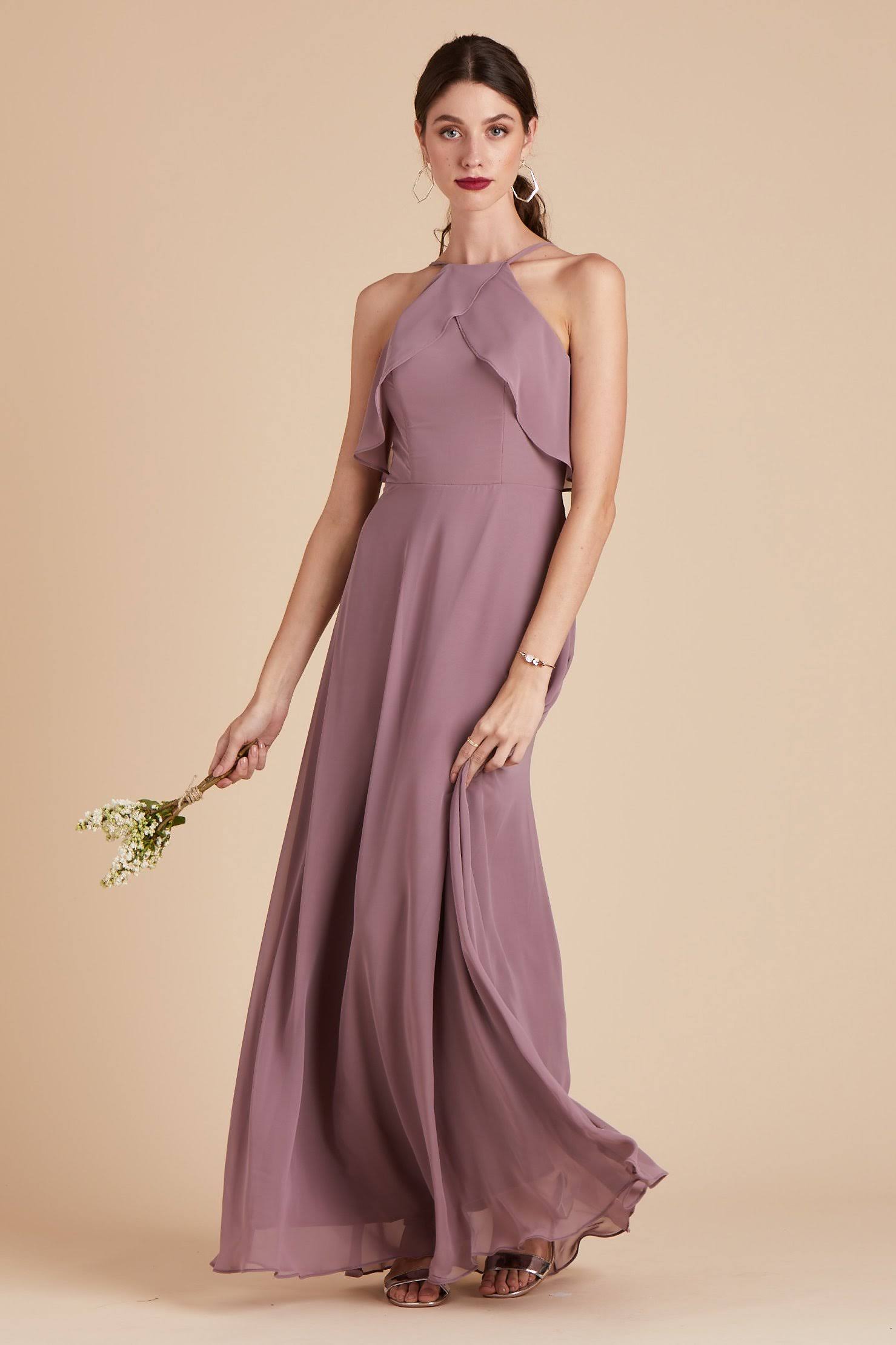Jules Chiffon Bridesmaid Dress in Dark Mauve Xs / Dark Mauve