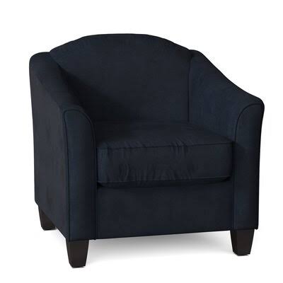 Birkett Armchair Body Fabric: Tina Indigo, Leg Color: Black Walnut