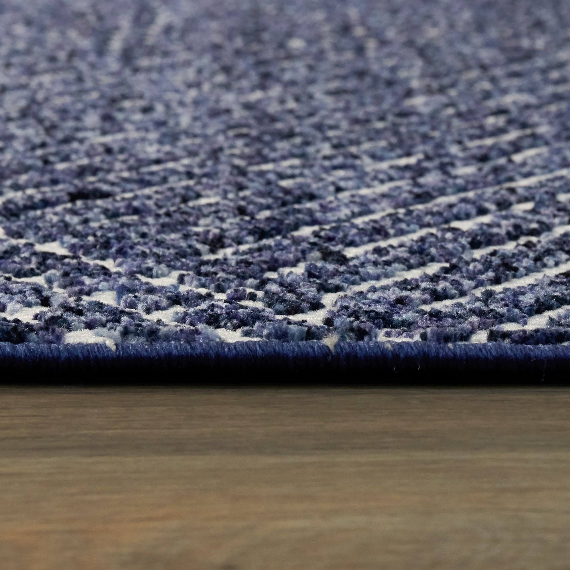 Whitaker Abstract Area Rug - 2&7x22 x 7& Runner - Navy Blue