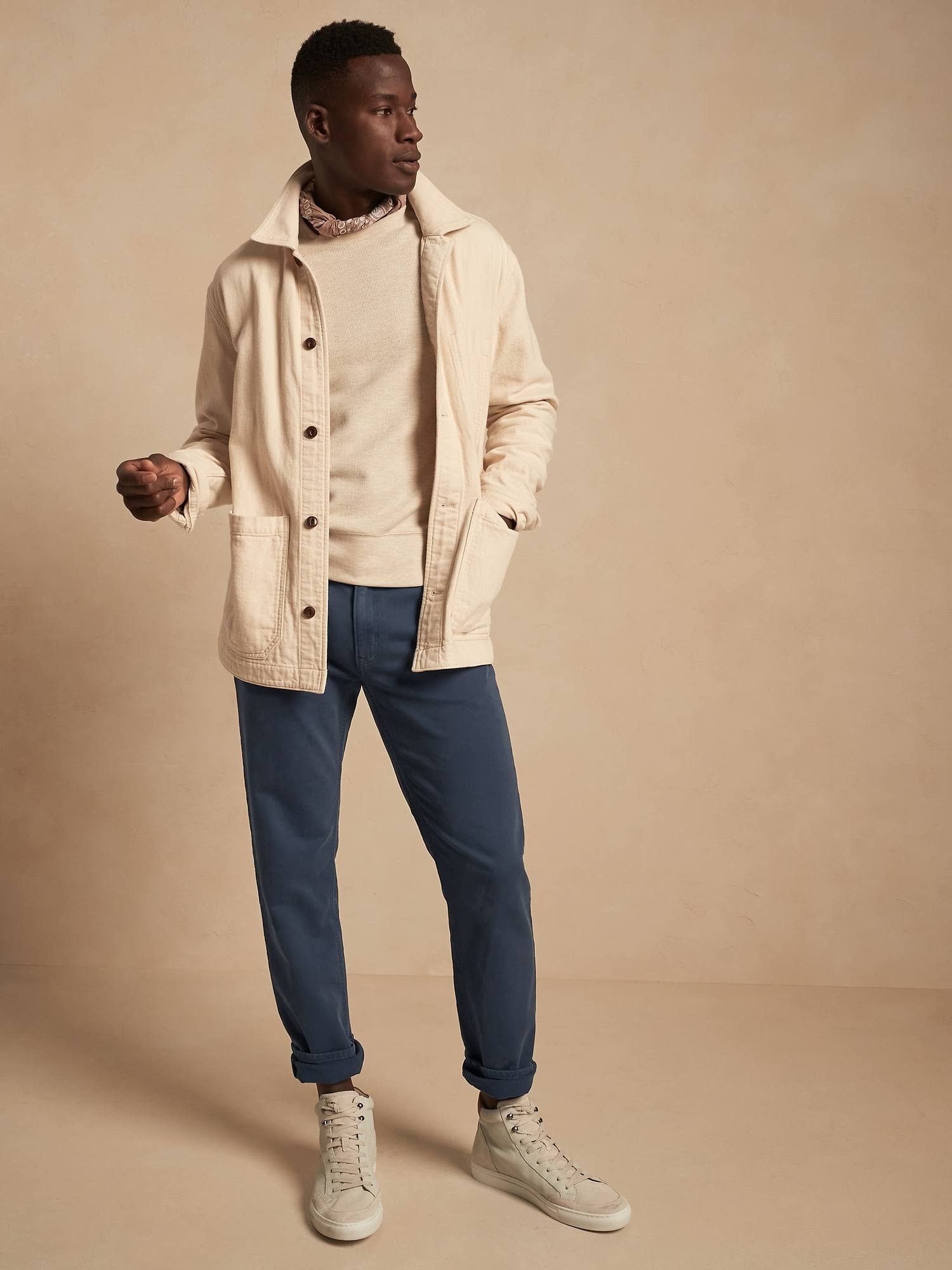 Banana Republic Men's Tapered Traveler Pant Sullivan Blue Size 34W 34L