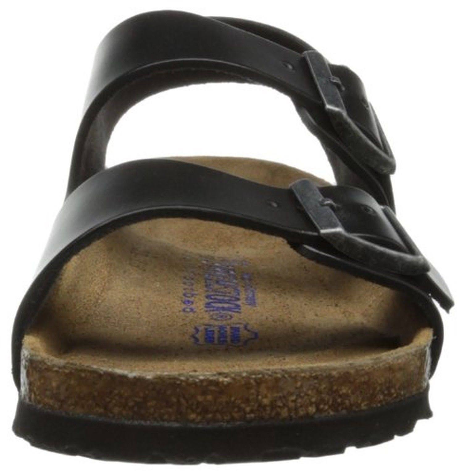Birkenstock Milano Soft Footbed Sandal - 39 - Black Amalfi Leather