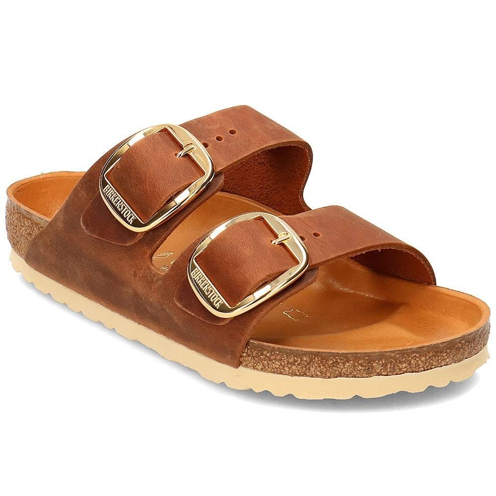 Birkenstock Arizona Big Buckle Oiled Leather Sandals - Cognac
