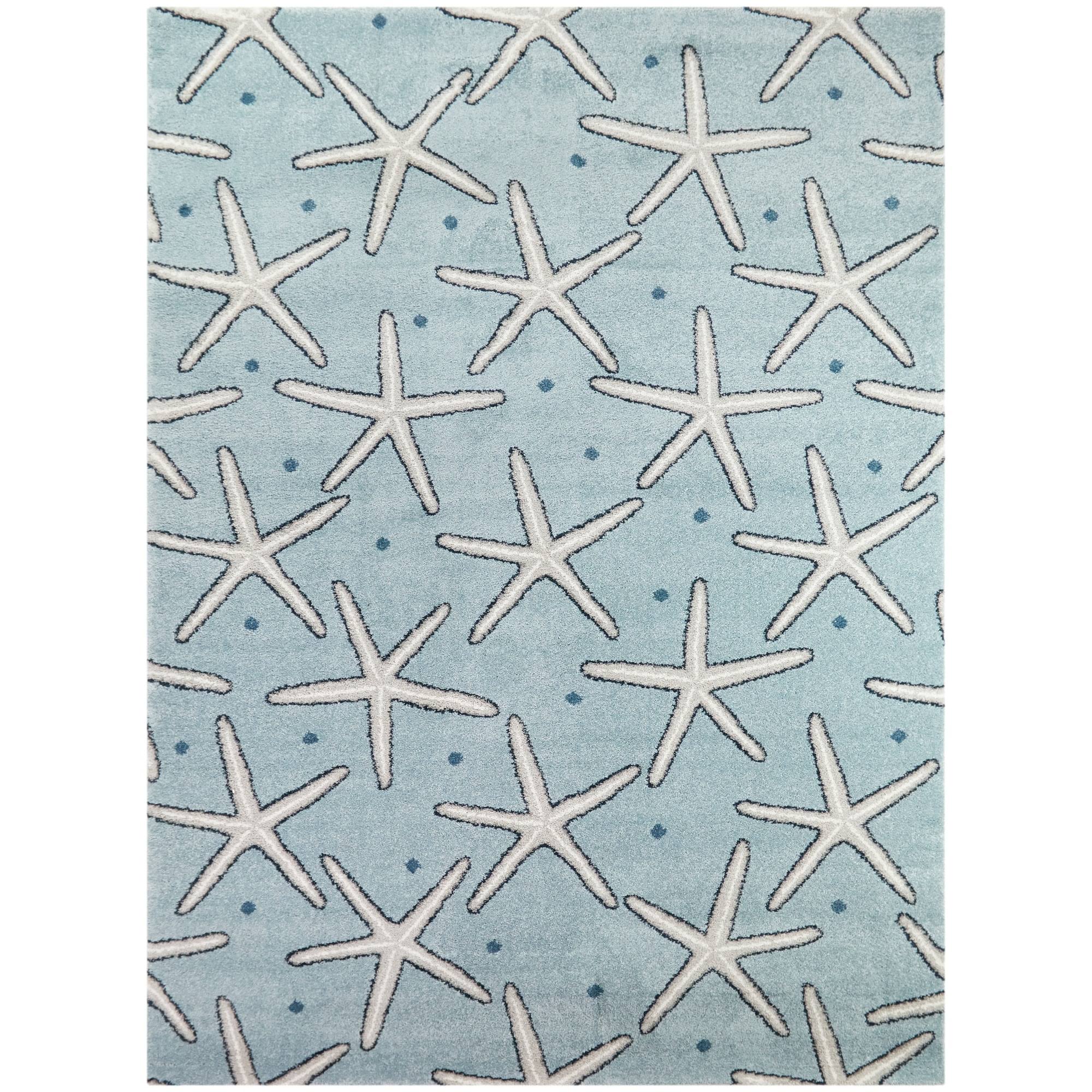 BALTA Massau Light Blue 5 ft. x 7 ft. Coastal Starfish Area Rug