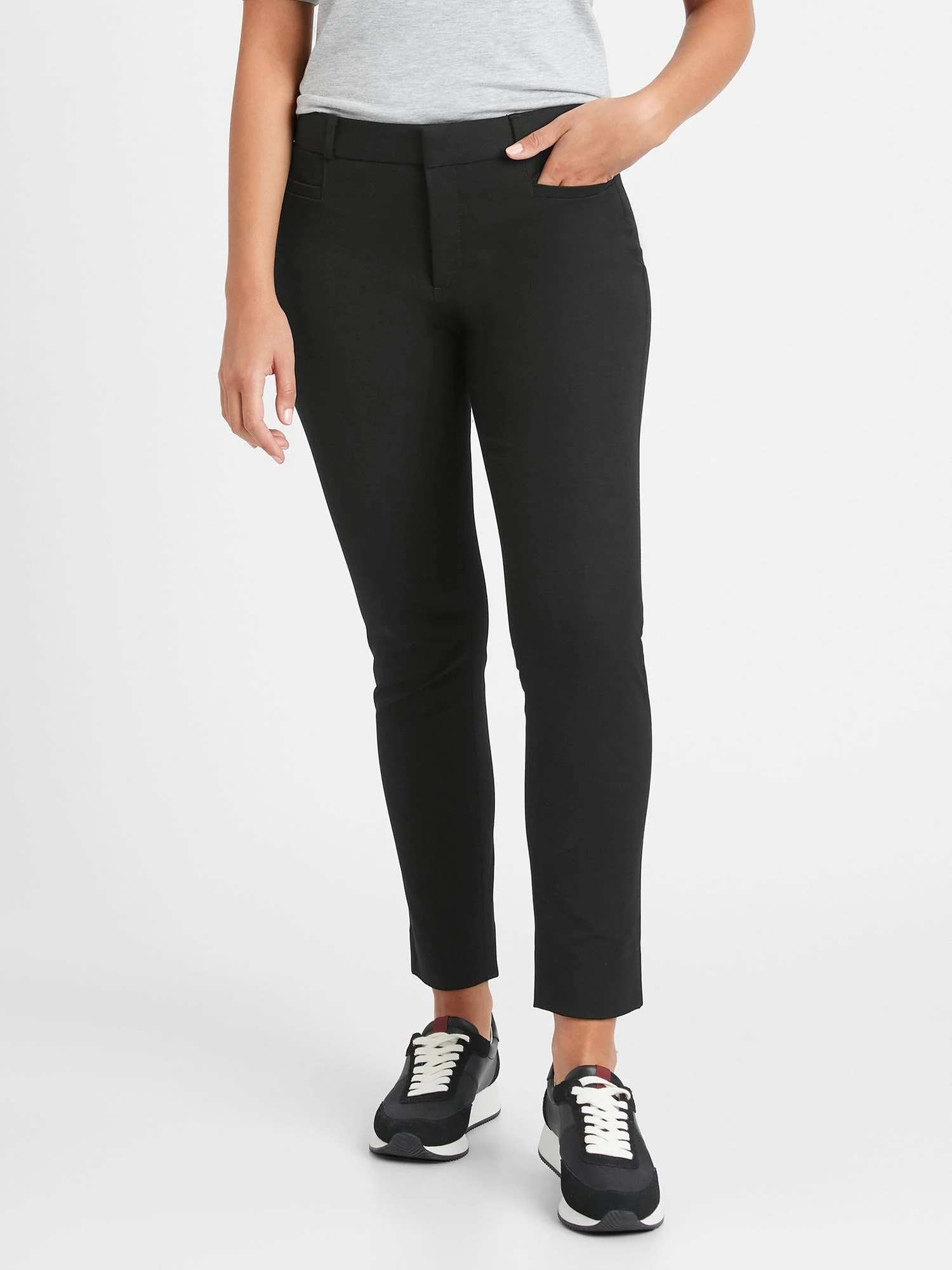 Banana Republic Women's Curvy Mid-Rise Skinny Sloan Pant Black Size 2 Short