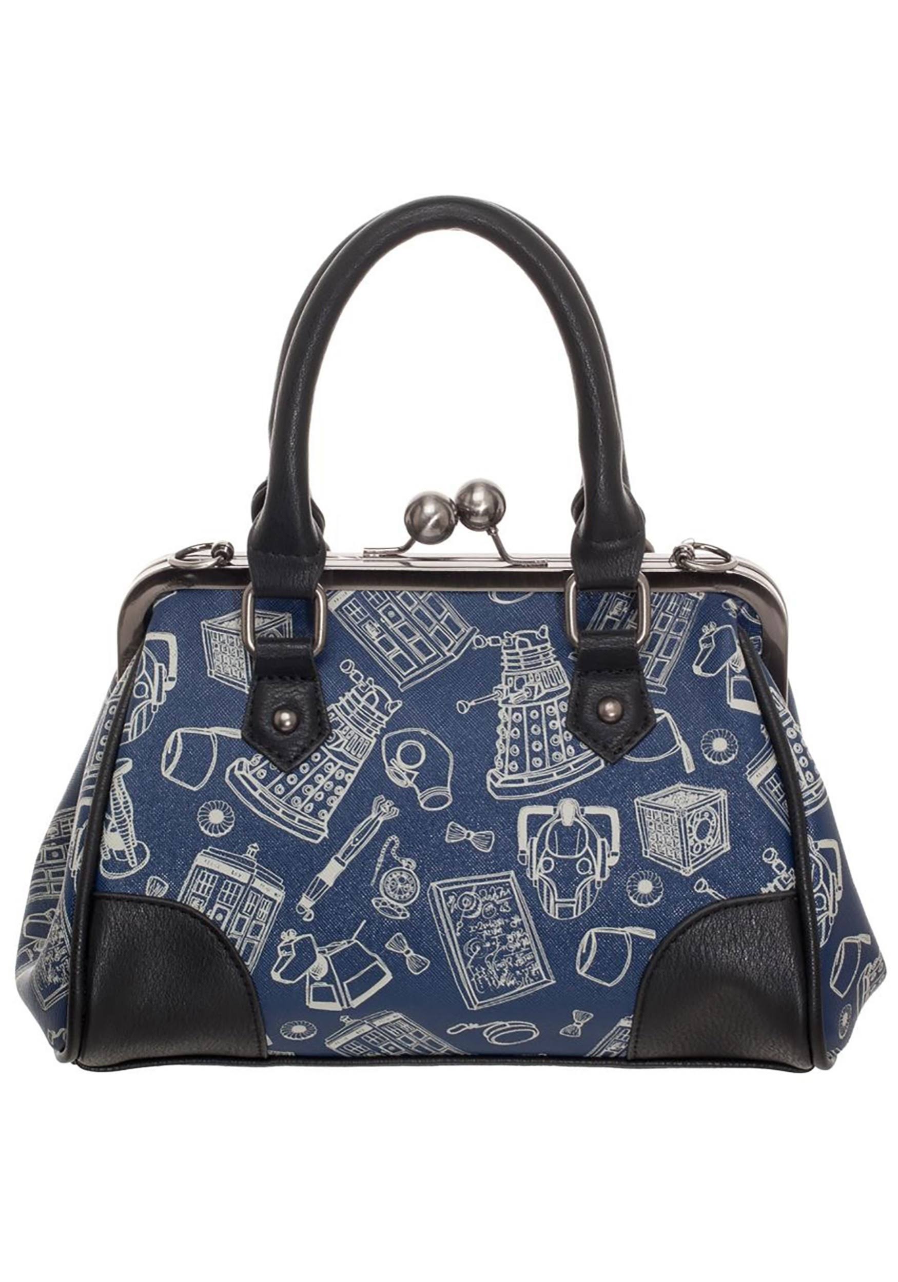 Doctor Who Scribble Art Kisslock Bag Handbag Purse Satchel