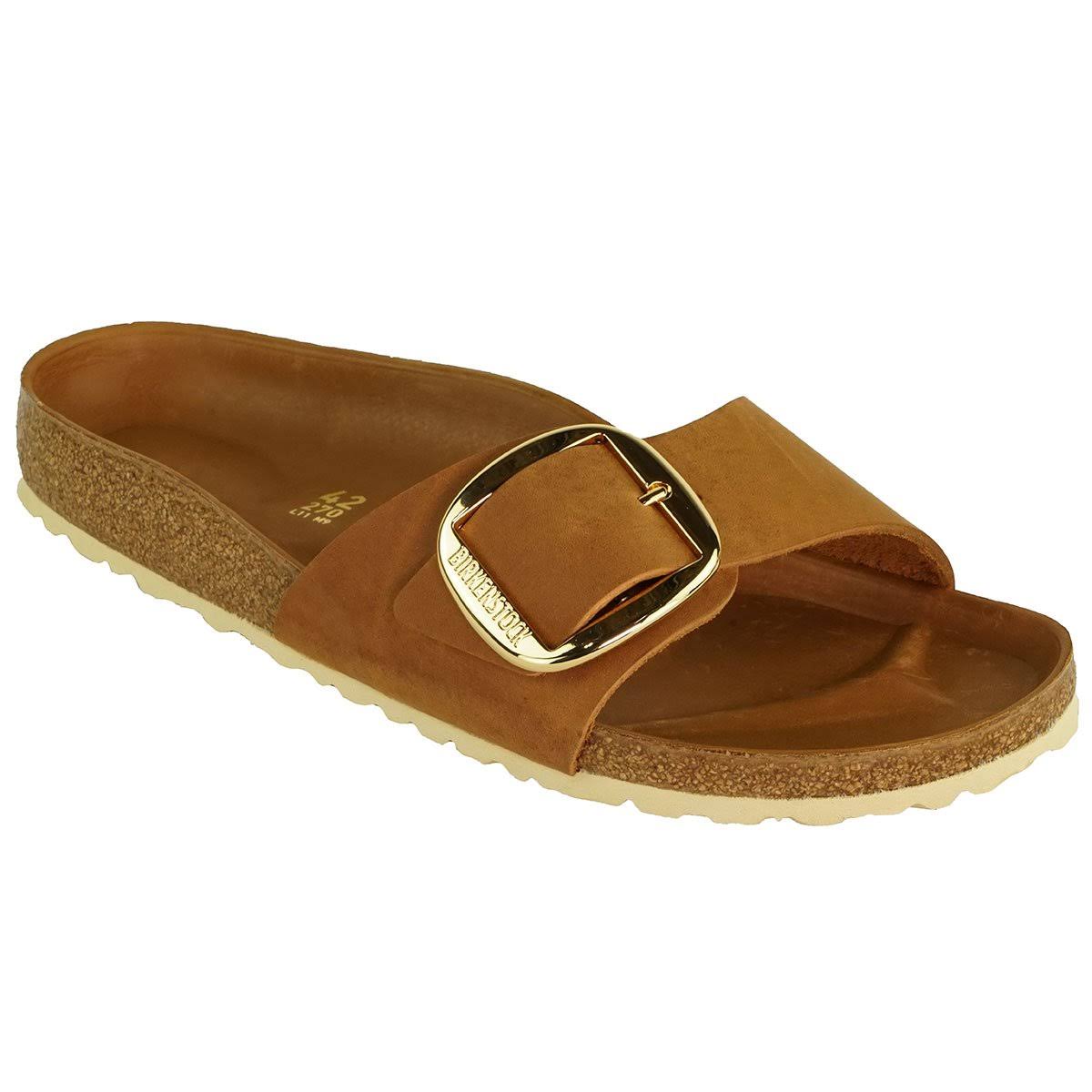 Birkenstock Women's Madrid Big Buckle Oiled Leather Cognac
