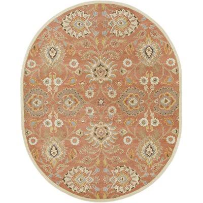 Arden Floral Hand Tufted Wool Camel Area Rug Birch Lane Rug Size: Oval 6& x 9&