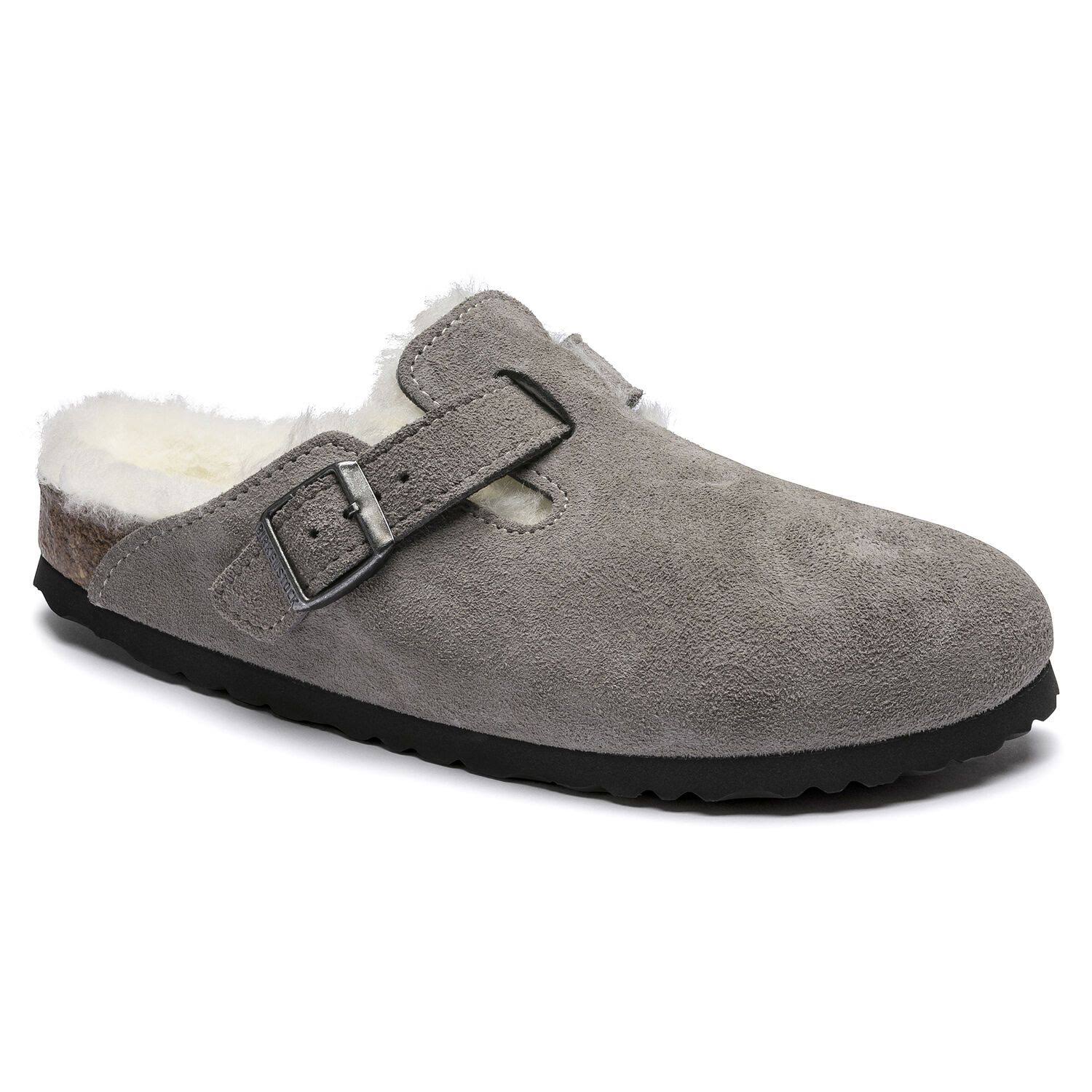Birkenstock Women's Boston Shearling Stone Coin Suede