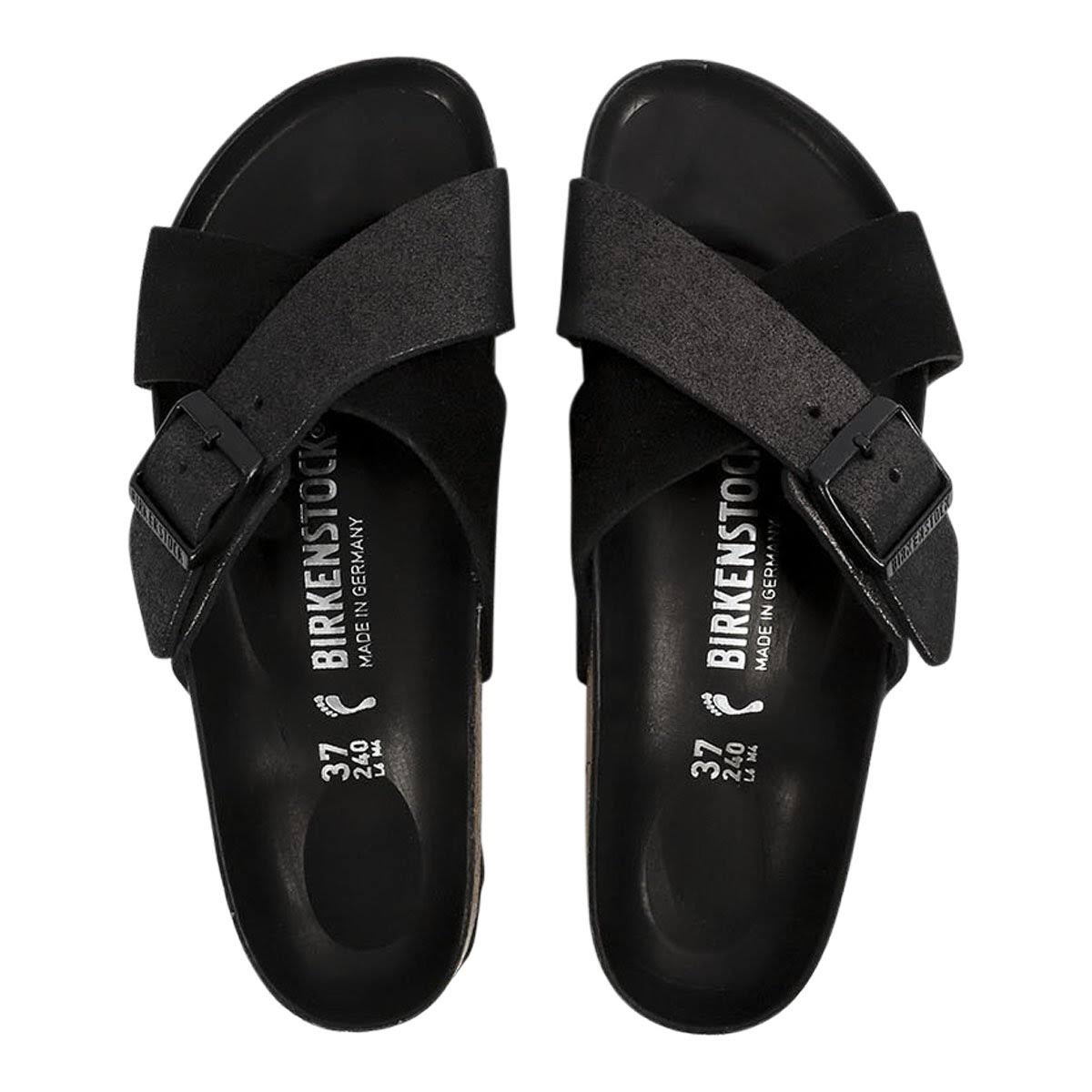 Birkenstock Siena Exquisite Suede Leather Sandals Black / 42N